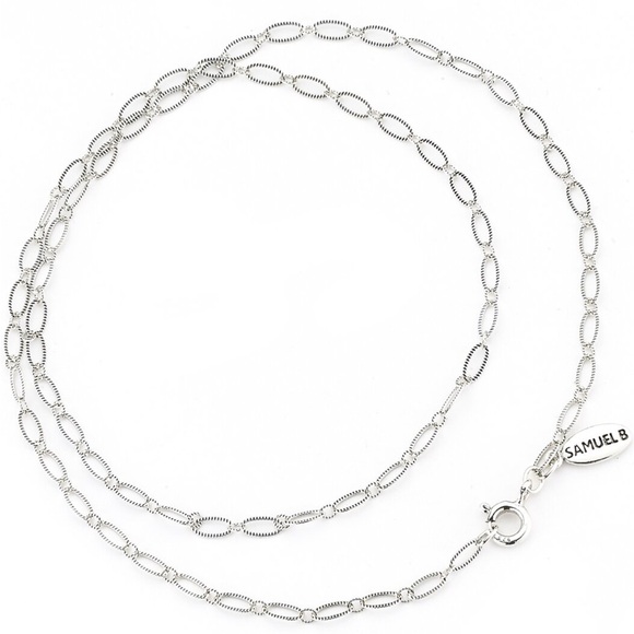 Samuel B. Sterling Silver Oval Link Necklace - Picture 1 of 1